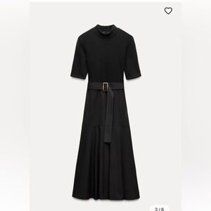 Zara Sophisticated Black Midi Dress